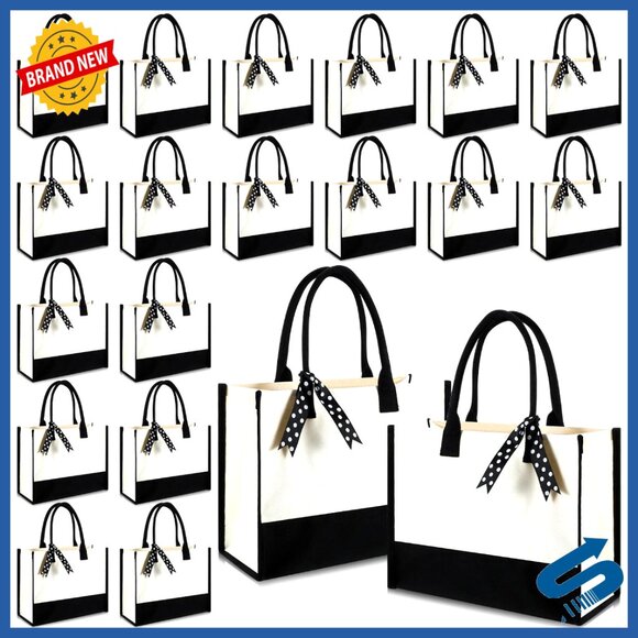 Canvas Tote Bag Bulk Set Personalized DIY Sublimation Blank Shopping Bags